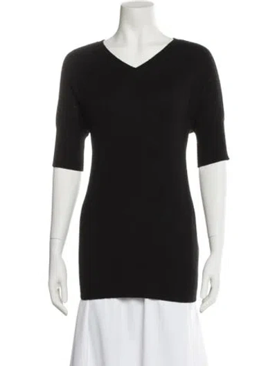 Pre-owned Demylee Cashmere V-neck Sweater In Black