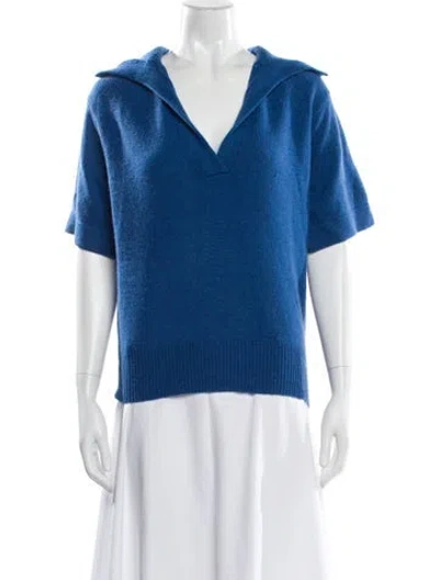 Pre-owned Demylee Cashmere V-neck Sweater In Blue