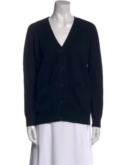 Pre-owned Demylee Cashmere V-neck Sweater In Blue