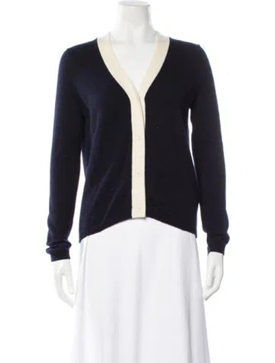 Pre-owned Demylee Cashmere V-neck Sweater In Blue