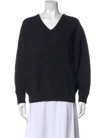 Pre-owned Demylee Cashmere V-neck Sweater In Blue