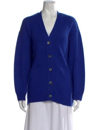 Pre-owned Demylee Cashmere V-neck Sweater In Blue