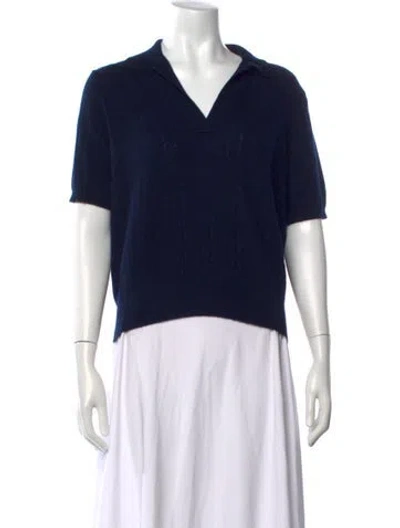 Pre-owned Demylee Cashmere V-neck Sweater In Blue