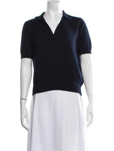 Pre-owned Demylee Cashmere V-neck Sweater In Blue