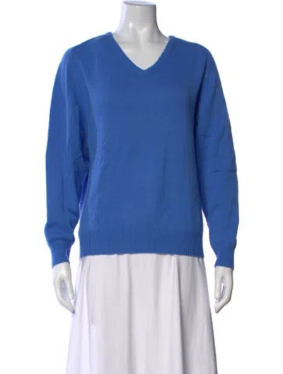 Pre-owned Demylee Cashmere V-neck Sweater In Blue
