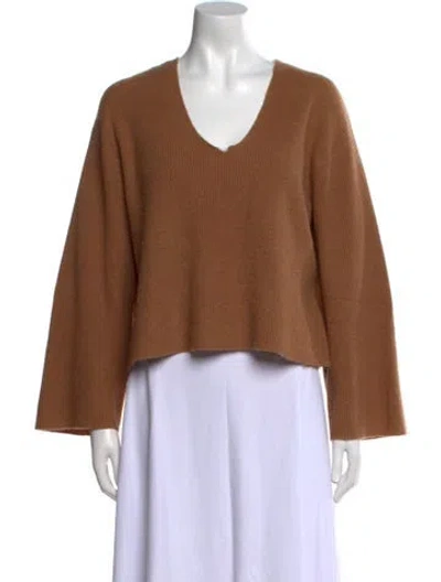 Pre-owned Demylee Cashmere V-neck Sweater In Brown