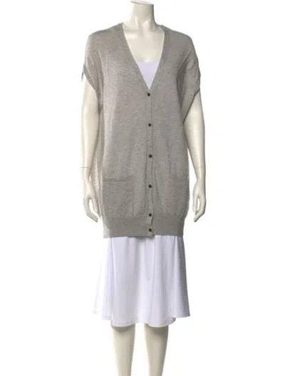 Pre-owned Demylee Cashmere V-neck Sweater In Gray