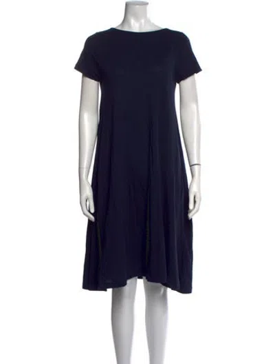 Pre-owned Demylee Crew Neck Knee-length Dress In Blue