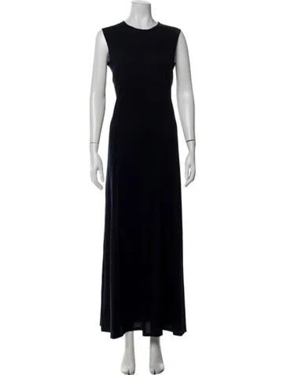 Pre-owned Demylee Crew Neck Long Dress In Blue