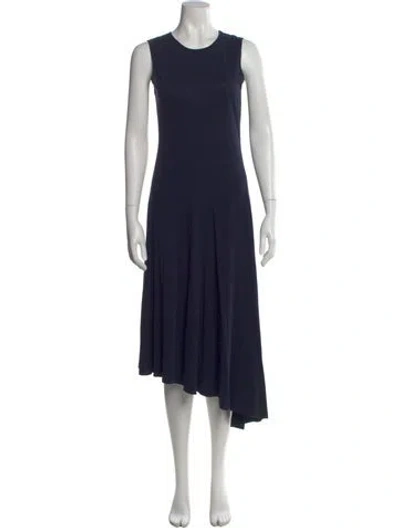 Pre-owned Demylee Crew Neck Midi Length Dress In Blue