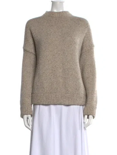 Pre-owned Demylee Lambswool Mock Neck Sweater In Neutrals