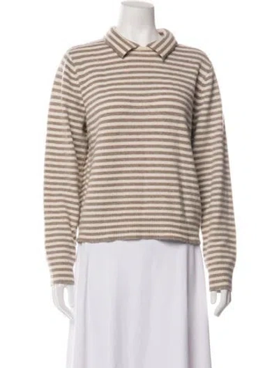 Pre-owned Demylee Lambswool Striped Sweater In Neutrals