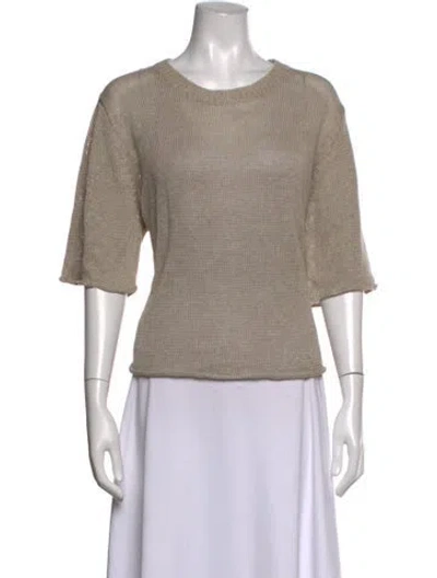Pre-owned Demylee Linen Crew Neck Sweater In Neutrals