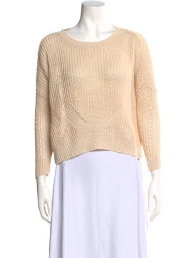 Pre-owned Demylee Linen Scoop Neck Sweater In Neutral