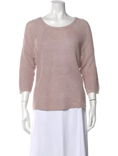 Pre-owned Demylee Linen Scoop Neck Sweater In Pink
