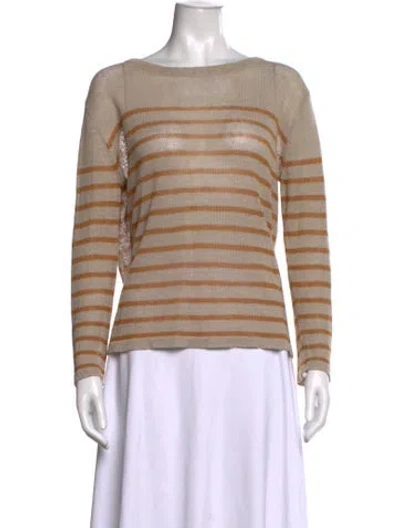 Pre-owned Demylee Linen Striped Sweater In Neutrals