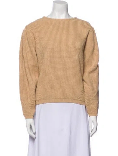 Pre-owned Demylee Merino Wool Bateau Neckline Sweater In Yellow