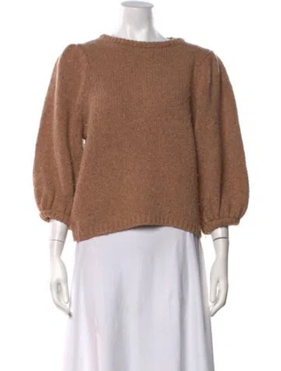 Pre-owned Demylee Merino Wool Crew Neck Sweater In Brown
