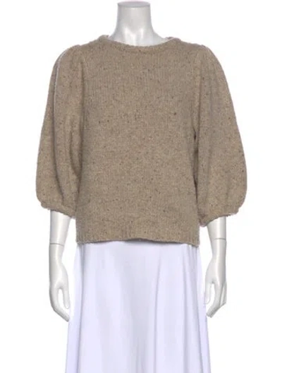 Pre-owned Demylee Merino Wool Scoop Neck Sweater In Neutral