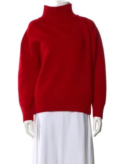 Pre-owned Demylee Merino Wool Turtleneck Sweater W/ Tags In Red