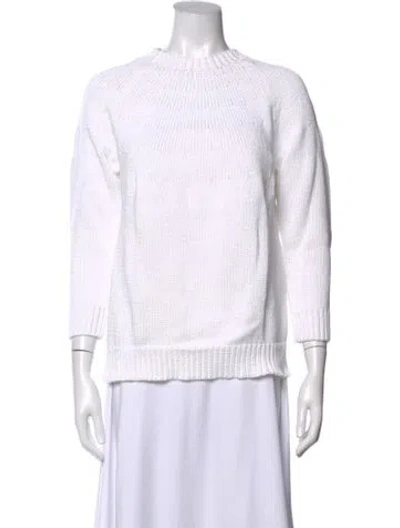Pre-owned Demylee Mock Neck Sweater In White