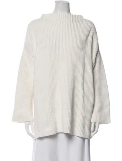 Pre-owned Demylee Mock Neck Sweater In White