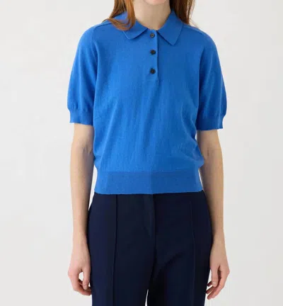 Demylee New York Billie Polo Top In Lagoon In Blue