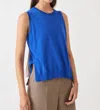 Demylee New York Elisa Fine Pima Cotton Vest In Cobalt In Blue