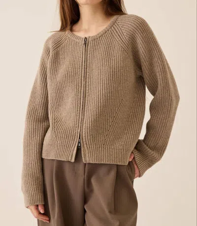 Demylee New York Erica Bomber-style Cardigan In Heather Brown
