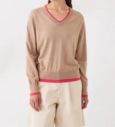 Demylee New York Jenna Cotton Cashmere Sweater In Hibiscus Cashew In Brown