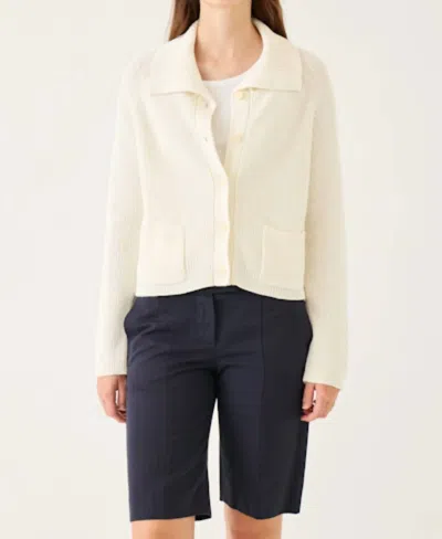 Demylee New York Morgan Cotton Linen Cardigan In Natural White