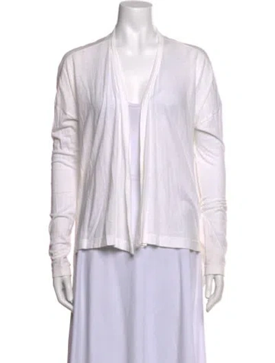 Pre-owned Demylee Open Front Sweater In White
