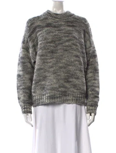 Pre-owned Demylee Patterned Mock Neck Sweater In Grey