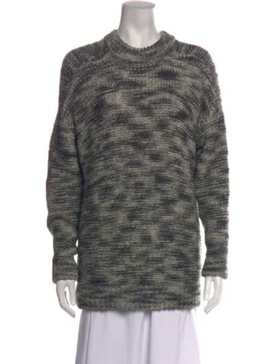 Pre-owned Demylee Patterned Mock Neck Sweater In Grey/neutrals