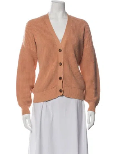 Pre-owned Demylee Plunge Neckline Sweater In Orange