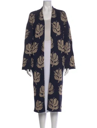 Pre-owned Demylee Printed Open Front Sweater