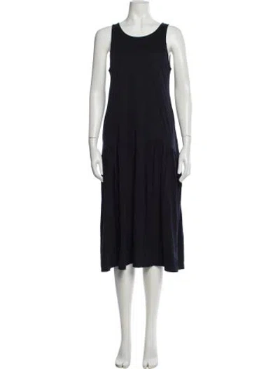 Pre-owned Demylee Scoop Neck Midi Length Dress In Blue