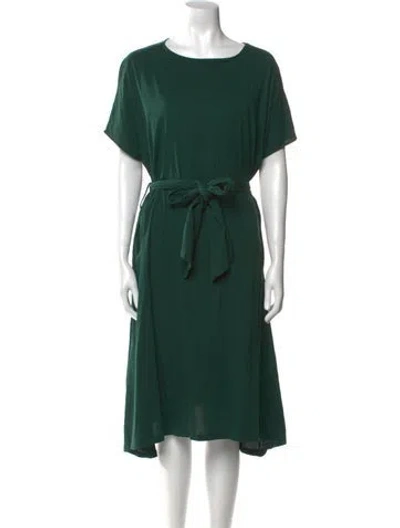 Pre-owned Demylee Scoop Neck Midi Length Dress In Green
