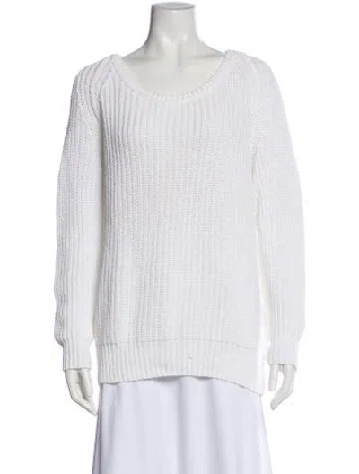 Pre-owned Demylee Scoop Neck Sweater In White