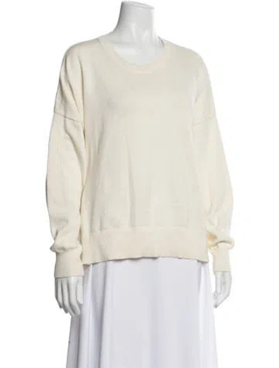 Pre-owned Demylee Scoop Neck Sweater In White