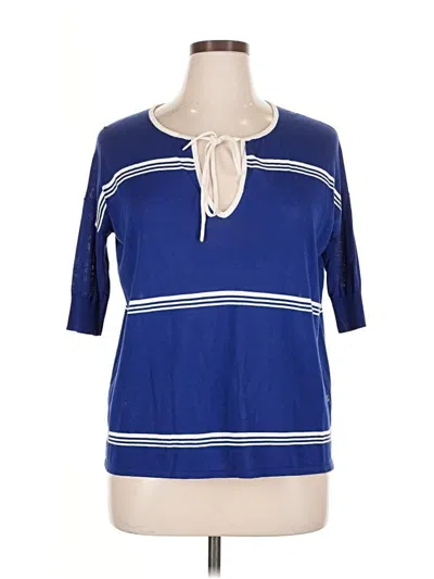 Pre-owned Demylee Short Sleeve Blouse In Blue