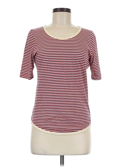 Pre-owned Demylee Short Sleeve Top Red Scoop Neck Tops