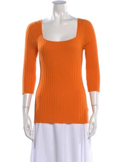 Pre-owned Demylee Square Neckline Sweater In Orange