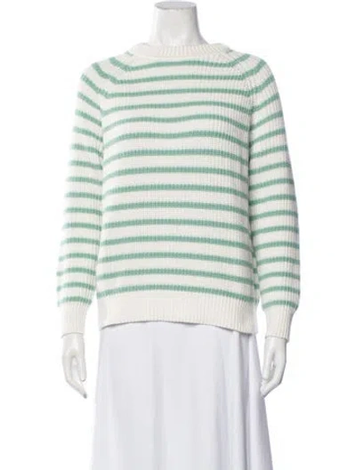 Pre-owned Demylee Striped Crew Neck Sweater In Green
