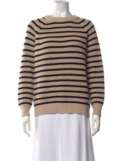 Pre-owned Demylee Striped Crew Neck Sweater In Neutrals
