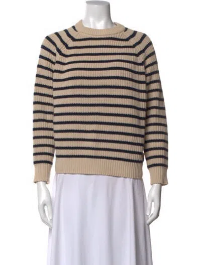 Pre-owned Demylee Striped Crew Neck Sweater In Neutrals