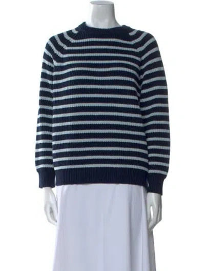 Pre-owned Demylee Striped Crew Neck Sweater W/ Tags In Blue