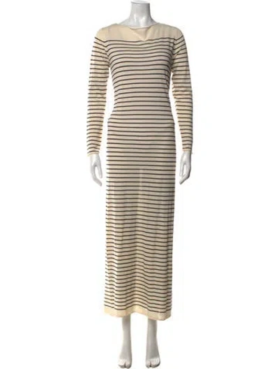 Pre-owned Demylee Striped Long Dress In Neutrals
