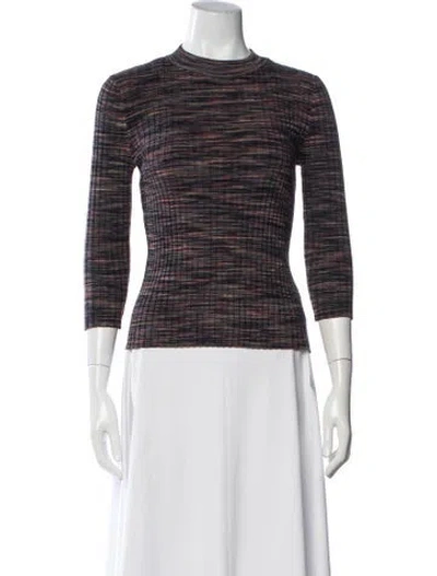 Pre-owned Demylee Striped Mock Neck Sweater In Multicolor