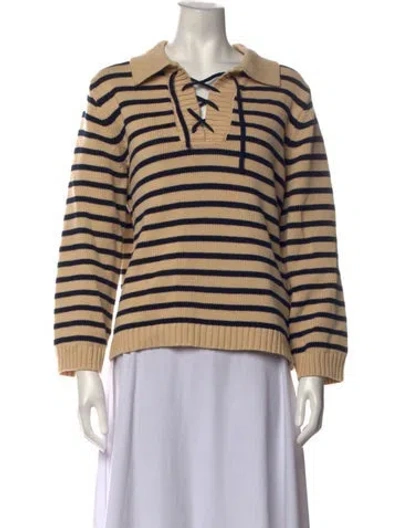 Pre-owned Demylee Striped Sweater In Brown